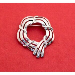 Vintage Silver Tone Serpent's Pass Brooch F22